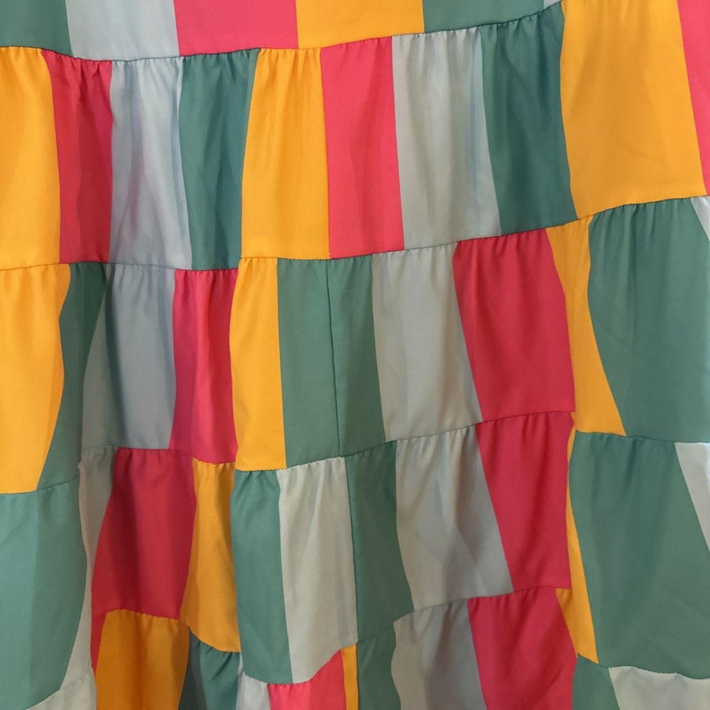 Fantastic Fawn Rainbow Sherbet Stripe Baby Doll Dress Medium Boutique Shirtdress - Picture 8 of 10